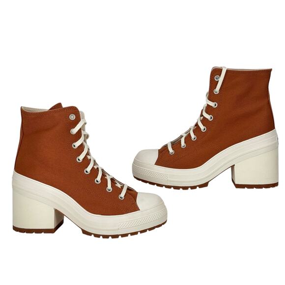 CONVERSE Chuck 70 De Luxe Heeled GR 82 Boot 12.5 NEW Women's Shoes A05253C Brown - Picture 3 of 9